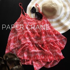 Paper Crane | Coral Layer Tank w/ Open Back